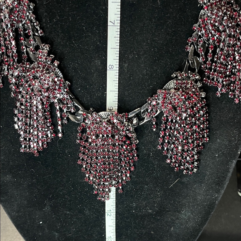 1477 INC International Concepts Red and Silver Cluster Fringe Necklace - Picture 6 of 6